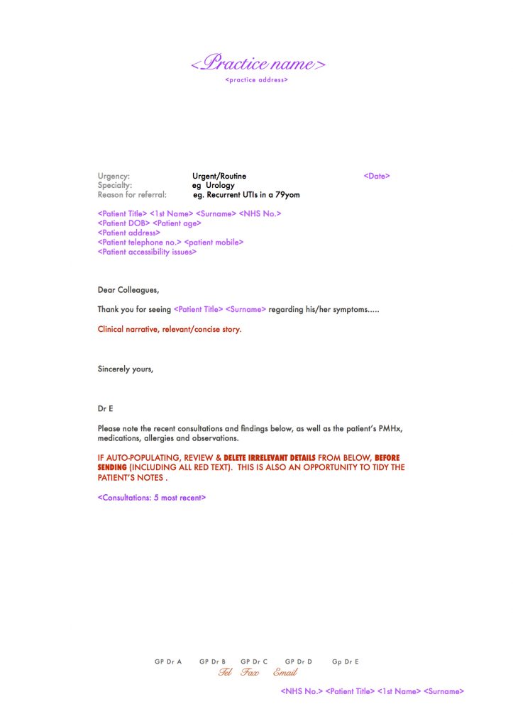 Referral letter template - DRAFT MINIMUM DATASET v1 27.10